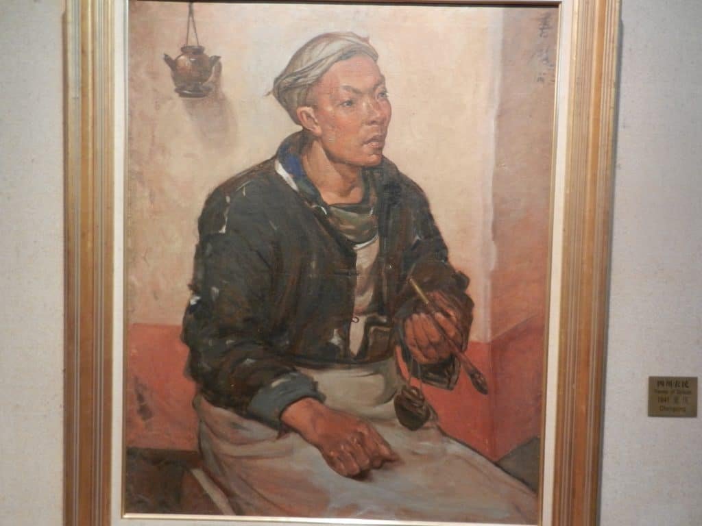 Commoner painted by the 20th century artist Chang Shuhong. Chang studied in France for several years. 